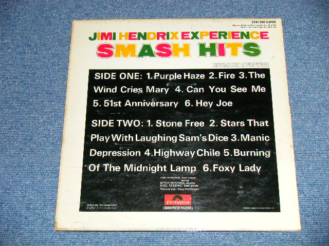画像: JIMI HENDRIX - SMASH HITS  (Ex+/Ex+++,Ex++ )  / 1973 UK ENGLAND REISSUE  Used LP