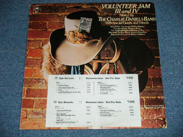 画像: V.A. CHARLIE DANIELS BAND(HOSTED) + WET WILLIE, SEA LEVEL, WILLIE NELSON, +more)  - VOLUNTEER JAM III and IV ( Ex++/MINT-) / 1978 US AMERICA  ORIGINAL "WHITE LABEL PROMO" Used 2-LP