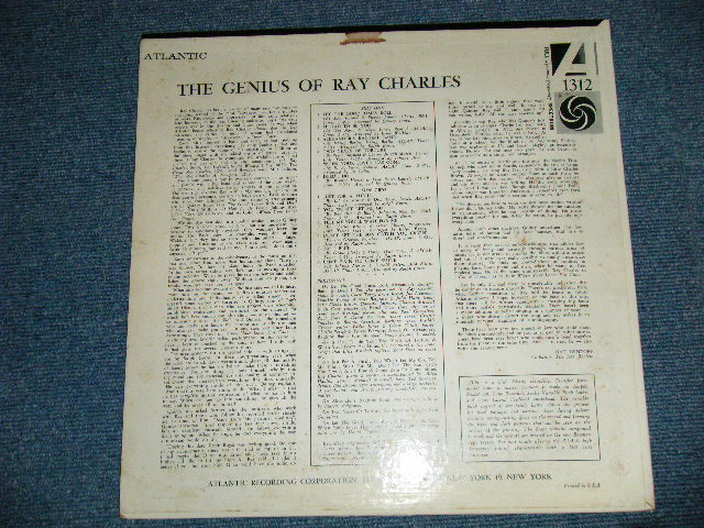 画像: RAY CHARLES - THE GENIUS OF ( Ex+++,Ex/Ex+  EDSP)  / 1960 US AMERICA ORIGINAL 1st Press "RED & PLUM Ring BULLSEYE" Label MONO Used LP 