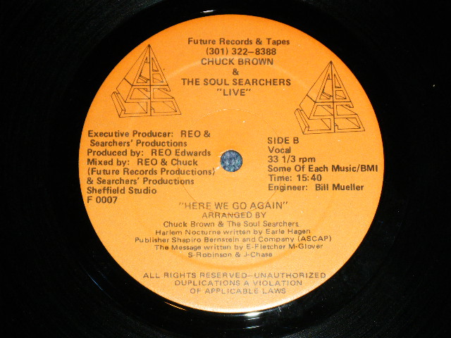 画像:  CHUCK BROWN and the SOUL SEARCHERS - LIVE! ( Ex++/MINT- ) / 1986 US AMERICA ORIGINAL + Made in CANADA Jacket Used LP  