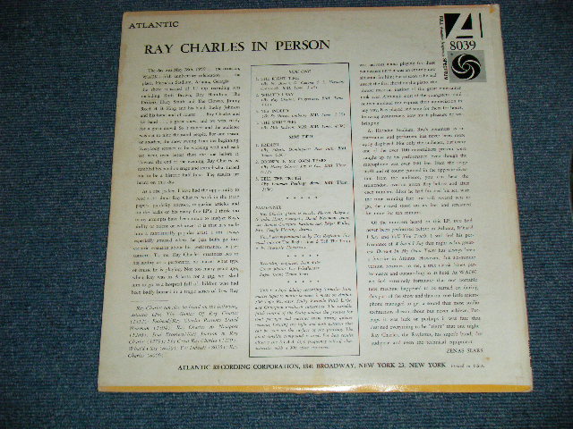 画像: RAY CHARLES -  IN PERSON ( Ex++/Ex+++  EDSP)  / 1962 US AMERICA ORIGINAL 1st Press "RED & PLUM with BLACK FAN Label" MONO Used LP 