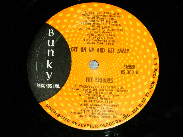 画像: The ESQUIRES - GET ON UP AND GET AWAY ( Ex++/Ex+++  EDSP )  / 1968 US AMERICA  ORIGINAL Used LP  
