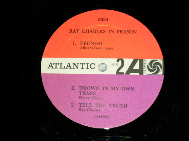 画像: RAY CHARLES -  IN PERSON ( Ex++/Ex+++  EDSP)  / 1962 US AMERICA ORIGINAL 1st Press "RED & PLUM with BLACK FAN Label" MONO Used LP 