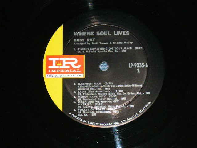 画像: BABY RAY - WHERE SOUL LIVES ( Ex+++/Ex++ ) / 1967 US AMERICA ORIGINAL MONO Used LP 