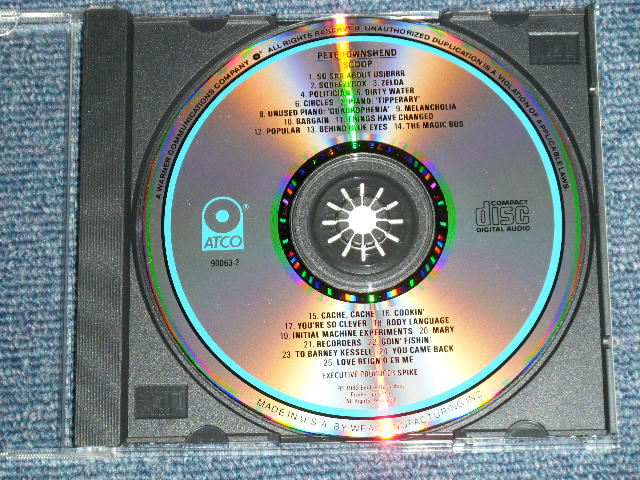 画像: PETE TOWNSHEND of the WHO - SCOOP ( MINT/MINT) / 1989 US AMERICA ORIGINAL Used CD 
