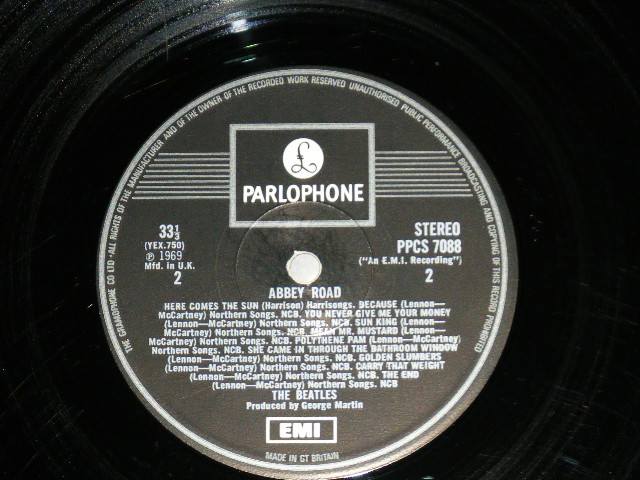 画像: THE BEATLES - ABBEY ROAD (MATRIX # A) YEX 749-2 6 MMP   B) YEX 750-1 3 AAD) (+xE/+++xE) / Late 1969 to Early 1970 UK ENGLAND EXPORT "1 x EMI & WHITE Parlophone" "GRAMOPHONE Credit Label " STEREO Used LP