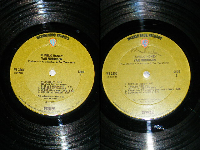 画像: VAN MORRISON - TUPELO HONEY (Matrix#A)WS 1950 39987-1 1 S.G.(STEVE GOY Cut) B)WS 1950 39988-1A S.G.(STEVE GOY Cut) )(Ex/Ex+, Looks:Ex+ SEAM EDSP) / 1971 US AMERICA 1st Press"WB" on TOP Label ORIGINAL Used LP 