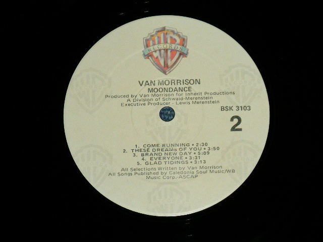 画像: VAN MORRISON - MOONDANCE ( Matrix #   A) BS-1-3103 -WW2 / B)  BS-2-3103  WW3 )( Ex+++/MINT- )  / 1978 Version? US AMERICA Used LP