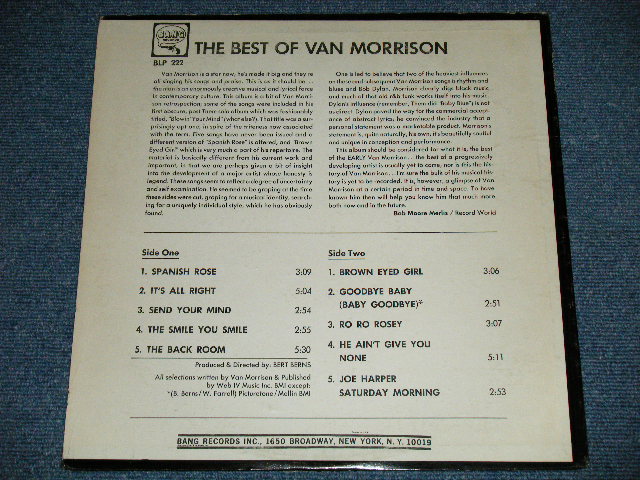 画像: VAN MORRISON - THE BEST OF  ( Matrix  # A)WS-1010-1 622-70 Bell Sound  △15004 /B)WS-1011-1 622-70 Bell Sound  △15004-x )( Ex+/Ex+++) / 1970 US AMERICA  ORIGINAL Used LP