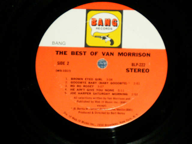 画像: VAN MORRISON - THE BEST OF  ( Matrix  # A)WS-1010-1 622-70 Bell Sound  △15004 /B)WS-1011-1 622-70 Bell Sound  △15004-x )( Ex+/Ex+++) / 1970 US AMERICA  ORIGINAL Used LP