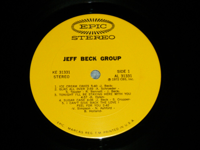 画像: JEFF BECK GROUP -  JEFF BECK GROUP (Matrix #  A) PAL31331-1D /B) PBL-31331-1C )  (Ex/Ex+++ Looks:Ex++)  / 1972  US AMERICA    ORIGINAL 1st Press "YELLOW  Label" Used LP 