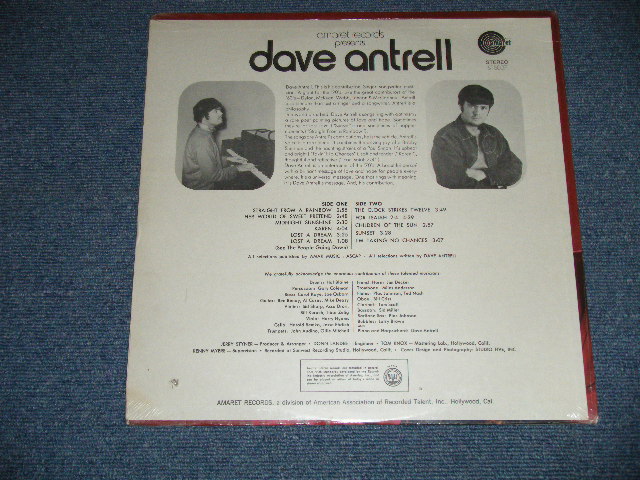 画像: DAVE ANTRELL - DAVE ANTRELL (Supported by HAL BLAINE,CAROLE KAYE,JOE OSBORN,more...)  ( SEALED : BB ) / 1970 US AMERICA  ORIGINAL "Brand New Sealed " LP 