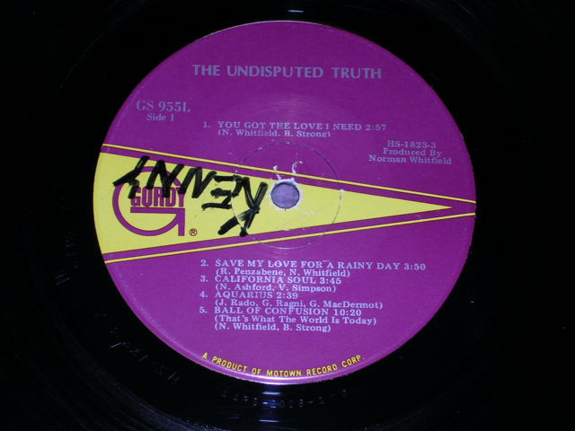 画像:  UNDISPUTED TRUTH, THE - THE UNDISPUTED TRUTH / 1971 US ORIGINAL LP 