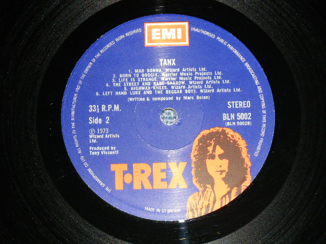 画像: T-REX  -  TANX  (MATRIX #  A) A-1 /B) B-2) ( Ex++/MINT- A-1 : Press Miss JUMP ) / 1973 UK ENGLAND  ORIGINAL  Used LP