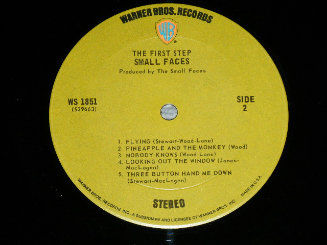 画像: FACES (SMALL FACES) - FIRST STEP : "SMALL FACES" logo on TOP  on FRONT Jacket (Matrix #   A) 39662 WS 1851A-1A /B) 39662 WS 1851B-1E) (Ex++,VG++,Ex+++/ Ex+++) / 1970 US AMERICA ORIGINAL 1st Press "GREEN with WB Logo on Top" Label Used LP 