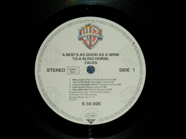 画像: FACES - A NOD IS AS GOOD AS WINK ...TO A BLIND HORSE ( MINT-/MINT) / GERMANY GERMAN REISSUE Used LP  