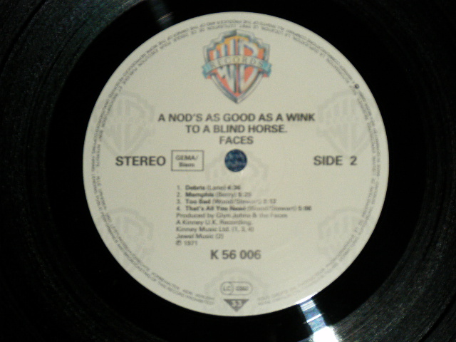 画像: FACES - A NOD IS AS GOOD AS WINK ...TO A BLIND HORSE ( Ex+++/MINT-) / GERMANY GERMAN REISSUE Used LP  