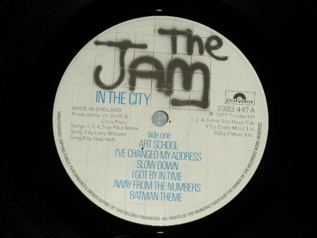 画像: THE JAM - IN THE CITY ( Matrix # A) A//3 / B) B//2 )  ( Ex++/MINT- )   / 1977 UK ENGLAND ORIGINAL  Used LP 