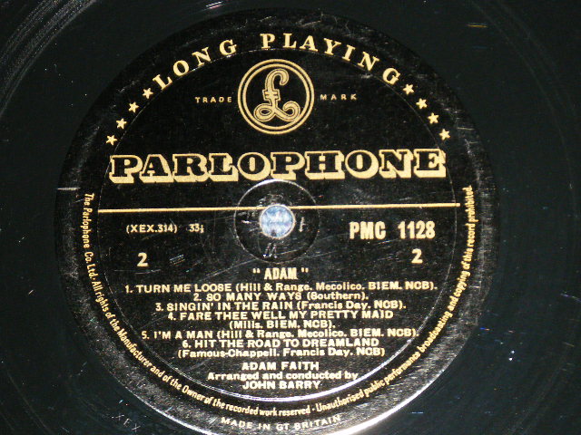 画像: ADAM FAITH - ADAM FAITH ( Ex++,Ex/Ex++ Looks:Ex+) / 1960 UK ENGLAND  ORIGINAL "GOLD Parlophone Label" MONO Used LP 