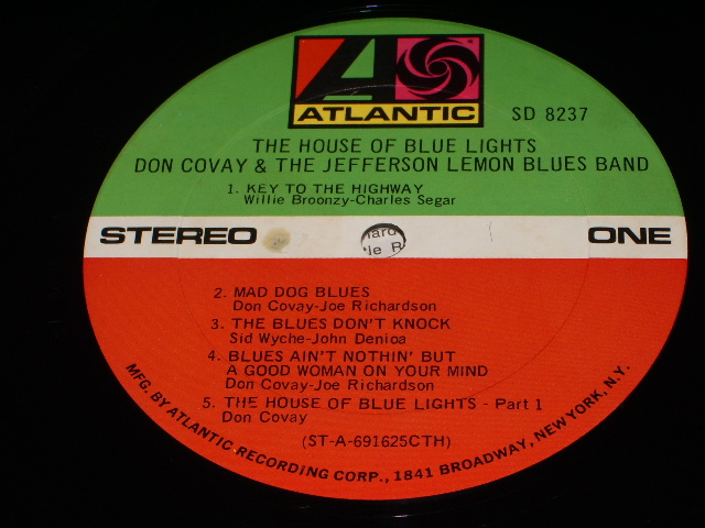 画像: DON COVAY - THE HOUSE OF BLUE LIGHT / 1969 US AMERICA ORIGINAL" 1st PRESS "1841 BROADWAY" CREDIT ON BOTTOM LABEL" Used  LP 