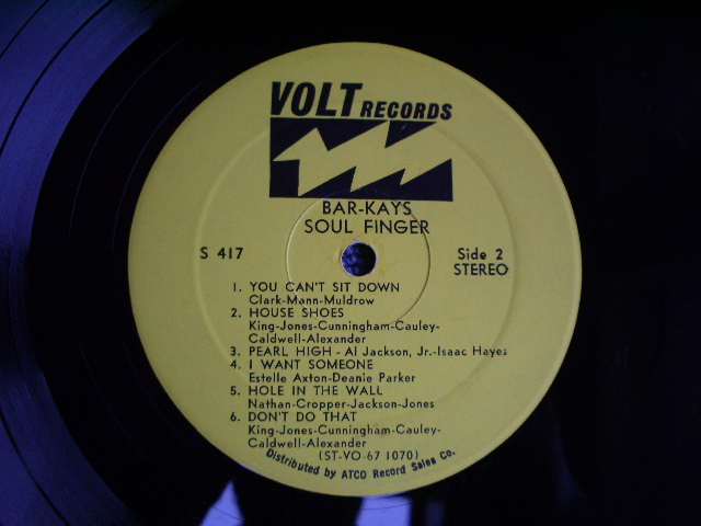 画像: THE BAR-KAYS - SOUL FINGER / 1967 US AMERICA ORIGINAL STEREO   Used LP