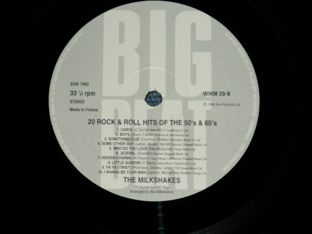 画像: THE MILKSHAKES - 20 ROCK & ROLL HITS OF THE 50'S & 60'S  ( MINT-/MINT) /  1984 UK ENGLAND  & FRANCE PRESS  ORIGINAL  1st ISSUED Version  Used LP 