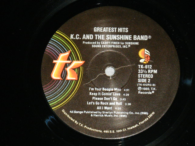 画像: K.C. & The SUNSHINE BAND  - GREATEST HITS ( MINT-/,MINT-)  / 1980 US AMERICA ORIGINAL Used LP 