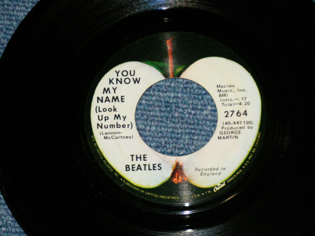 画像: The BEATLES - LET IT BE : YOU KNOW MY NAME   ( VG+++/Ex++;) / 1970 US AMERICA ORIGINAL Used 7" Single With PICTURE SLEEVE 