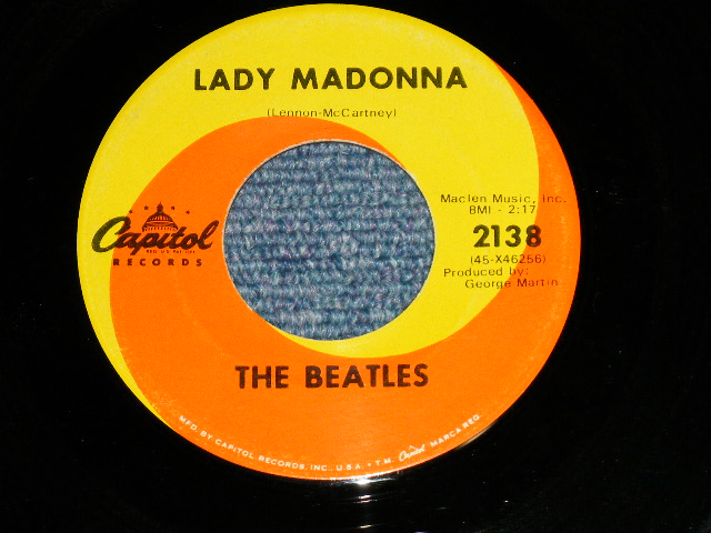 画像: The BEATLES -  LADY MADONNA : THE INNER LIGHT   ( VG+++/Ex++;) / 1968 US AMERICA ORIGINAL Used 7" Single With PICTURE SLEEVE 