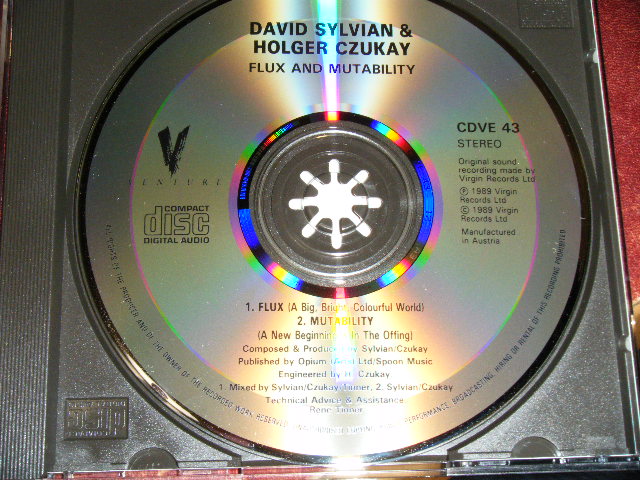 画像: DAVID SYLVIAN (of JAPAN) + HOLGER CZUKAY - FLUXY + MUTABILITY  ( MINT-/MINT) / 1989 UK ENGLAND +AUSTRIA Press   ORIGINAL Used CD 