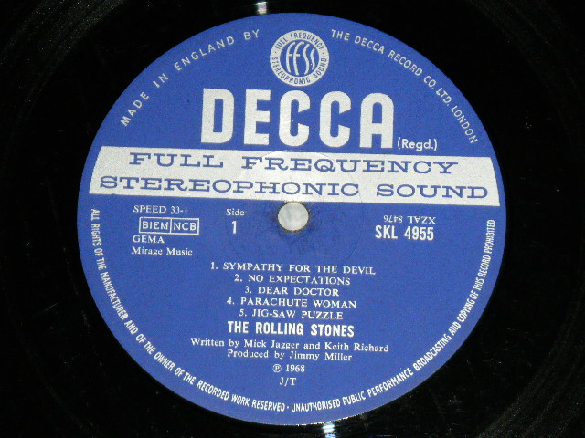 画像: ROLLING STONES -  BEGGARS BANQUET  (Matrix# A) XZAL-8476-2K / B) XZAL-8477-2K  ) ( Ex+/Ex+++ ) / 1968  UK ENGLAND  1st Press "Un-Boxed 'DECCA' Label"  STEREO  Used LP