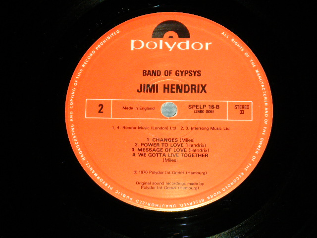 画像: JIMI HENDRIX - BAND OF GYPSYS   ( Ex/Ex++)  / UK ENGLAND REISSUE Used LP