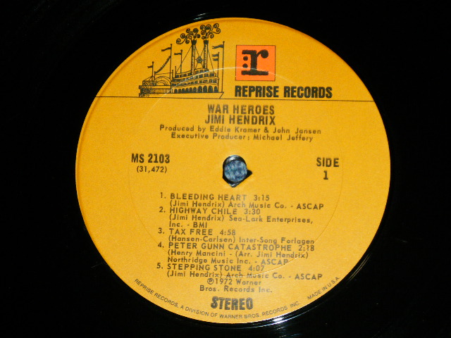 画像: JIMI HENDRIX - WAR HEROES (Matrix #   A) MS 2103 31472-1 STERLING RL /B) MS 2103 31473-1 STERLING RL) (Ex+/Ex+++ ) / 1972 US AMERICA ORIGINAL Used LP