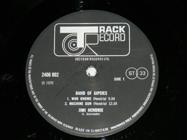 画像: JIMI HENDRIX - BAND OF GYPSYS : 2nd Jacket  ( Mwatrix # A1 / B1 )  ( Ex++/MINT-P)  / 1970 UK ENGLAND "2nd Press Jacket" Used LP