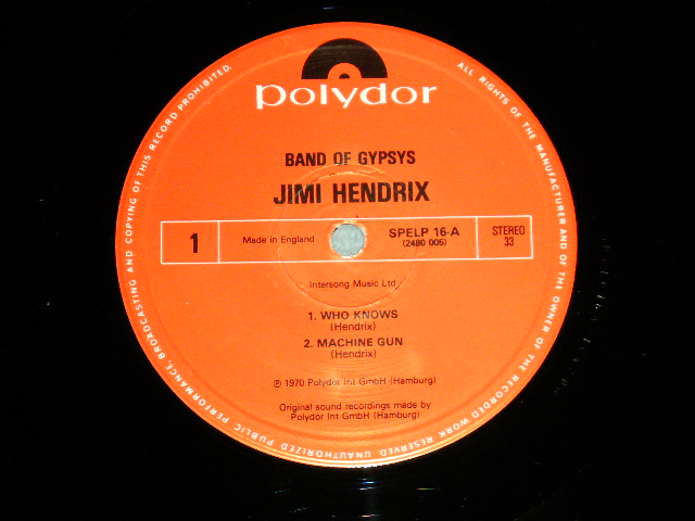 画像: JIMI HENDRIX - BAND OF GYPSYS   ( Ex/Ex++)  / UK ENGLAND REISSUE Used LP