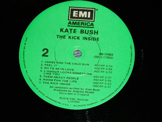 画像: KATE BUSH - THE KICK INSIDE   (Ex/MINT- ) / 1978 US AMERICA ORIGINAL Used LP 