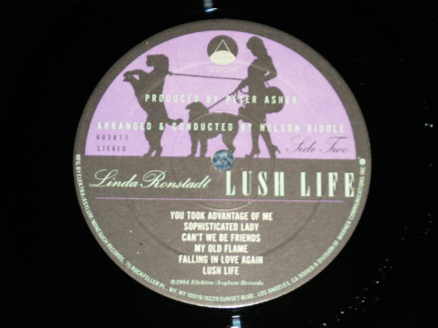 画像: LINDA RONSTADT- LUSH LIFE  ( Ex++/MINT- )  / 1984 US AMERICA  ORIGINAL Used LP 