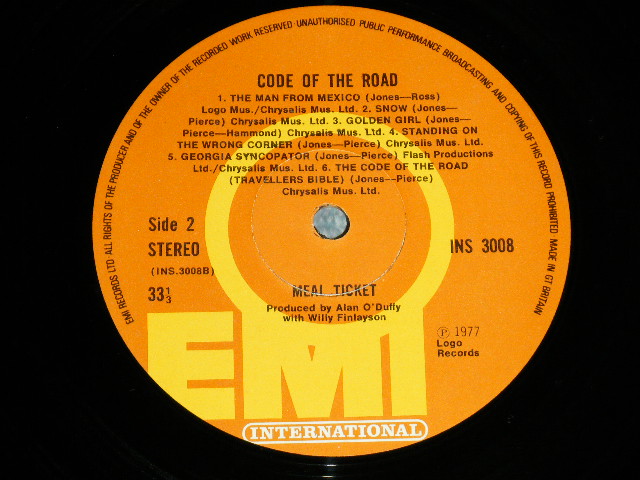 画像: MEAL TICKET - CODE OF THE ROAD   ( Ex+++/MINT- ) / 1977 UK ENGLAND ORIGINAL Used  LP