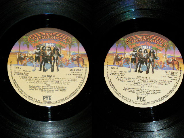 画像:  KISS - ALIVE II  ( Ex++/Ex+++)  / 1977 UK ENGLAND ORIGINAL Used 2-LP 