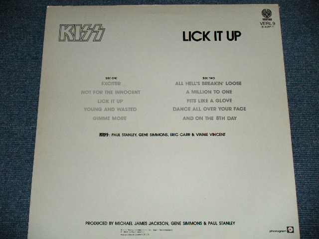 画像:  KISS - LICK IT UP ( Ex+++.MINT-)  / 1983 UK ENGLAND ORIGINAL Used  LP 