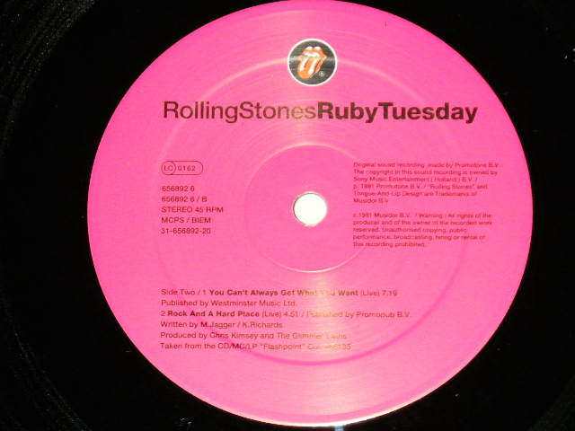 画像: ROLLING STONES - RUBY TUESDAY  (NEW ) / 1991 UK ENGLAND  ORIGINAL "BRAND NEW" 12" SINGLE 
