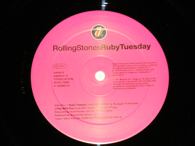 画像: ROLLING STONES - RUBY TUESDAY  (NEW ) / 1991 UK ENGLAND  ORIGINAL "BRAND NEW" 12" SINGLE 