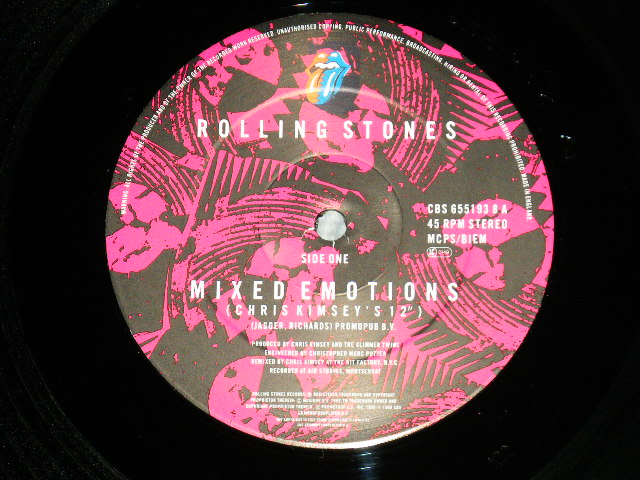 画像: ROLLING STONES - MIXED EMOTIONS  (MINT-/MINT-) / 1989 UK ENGLAND  ORIGINAL Used 12" SINGLE 