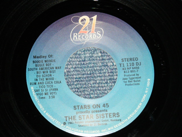 画像: The STAR SISTERS - STARS ON 45 ( MINT-/MINT-;- ) / 1983 US AMERICA ORIGINAL "PROMO Only Same Flip " Used 7" Single 