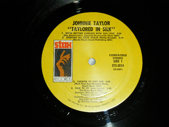 画像: JOHNNIE TAYLOR - TAYLORED IN SILK ( Matrix #   A)STXS-0523-1 SS-0481-L.NIX-△17977(2) /B) STXS-0524-1 SS-0482-L.NIX-△17977-x)  (Ex++/MINT-)  1973 US AMERICA ORIGINAL  "YELLOW Label" Used  LP 