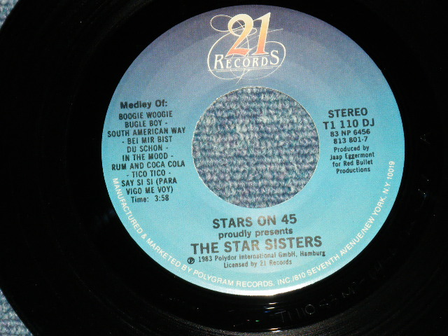 画像: The STAR SISTERS - STARS ON 45 ( MINT-/MINT-;- ) / 1983 US AMERICA ORIGINAL "PROMO Only Same Flip " Used 7" Single 