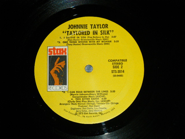 画像: JOHNNIE TAYLOR - TAYLORED IN SILK ( Matrix #   A)STXS-0523-1 SS-0481-L.NIX-△17977(2) /B) STXS-0524-1 SS-0482-L.NIX-△17977-x)  (Ex++/MINT-)  1973 US AMERICA ORIGINAL  "YELLOW Label" Used  LP 