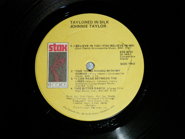 画像: JOHNNIE TAYLOR - TAYLORED IN SILK ( Matrix #  A)STXS-0523-4 SS-0481-L.NIX   B) STXS-0524-4 SS-0482-L.NIX )  (Ex++/Ex+++ : EDSP  1973 US AMERICA ORIGINAL  "YELLOW Label" Used  LP 