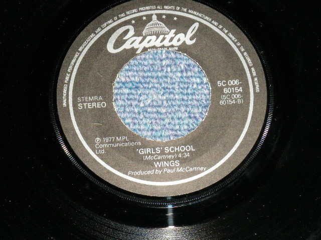 画像: PAUL McCARTNEY ( of The BEATLES)  - MULL OF KINTYRE : GIRLS SCHOOL  (Ex++/MINT-) / 1977 WEST-GERMAN GERMANY ORIGINAL Used 7" Single With PICTURE SLEEVE 