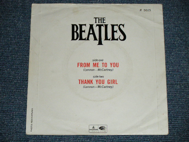 画像: The BEATLES - FROM ME TO YOU : THANK YOU GIRL   (Ex/Ex++) / 1980's USK ENGLAND REISSUE Used 7" Single With PICTURE SLEEVE